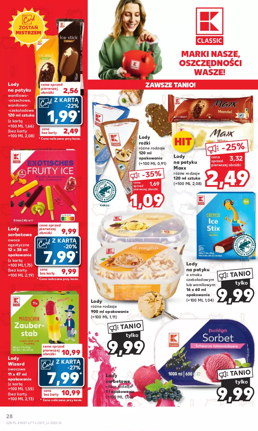 Gazetka promocyjna Kaufland - Gazetka tygodnia - ważna 06.07 do 12.07.2023 - strona 28 - produkty: Lody, Owoce