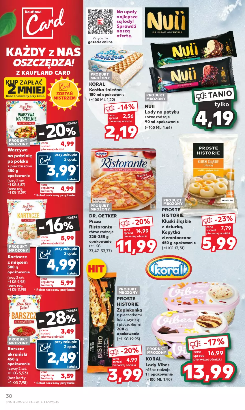 Gazetka promocyjna Kaufland - Gazetka tygodnia - ważna 06.07 do 12.07.2023 - strona 30 - produkty: Dr. Oetker, Kopytka, Lody, Piec, Pieczarka, Pizza, Warzywa, Zapiekanka