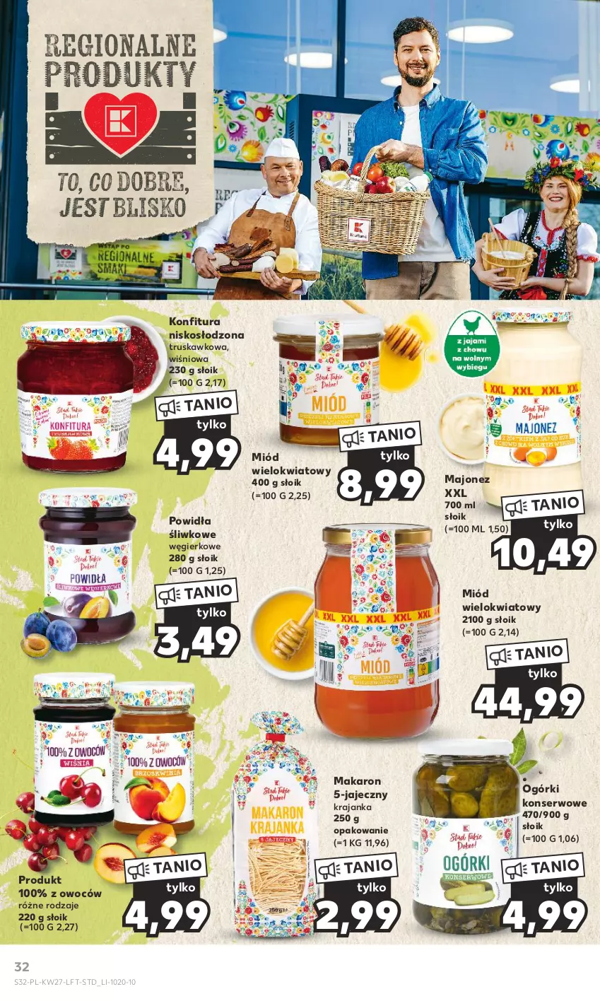 Gazetka promocyjna Kaufland - Gazetka tygodnia - ważna 06.07 do 12.07.2023 - strona 32 - produkty: Konfitura, Majonez, Makaron, Miód, Ogórki konserwowe, Ser