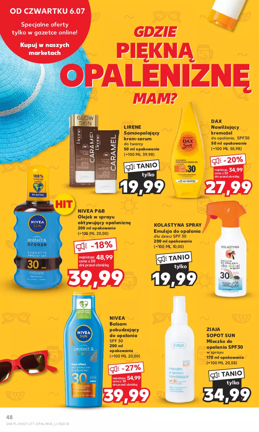 Gazetka promocyjna Kaufland - Gazetka tygodnia - ważna 06.07 do 12.07.2023 - strona 48 - produkty: DAX, Dzieci, Emulsja, Lirene, Mleczko, Nivea, Olej, Rum, Ser, Serum, Ziaja