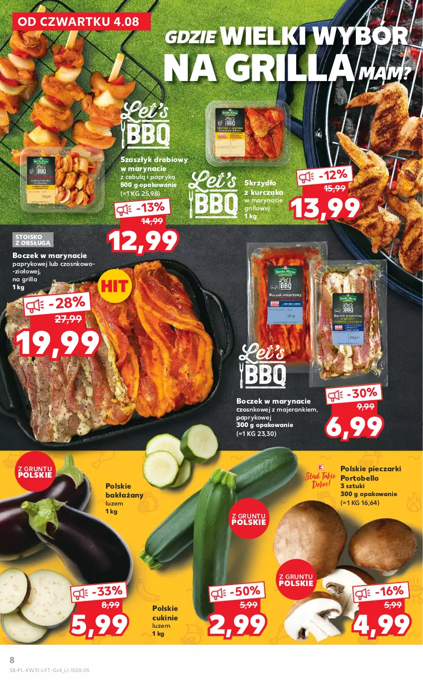 Gazetka promocyjna Kaufland - OFERTA TYGODNIA - ważna 04.08 do 10.08.2022 - strona 8 - produkty: Bell, Boczek, Grill, Grunt, Kurczak, Piec, Por, Portobello