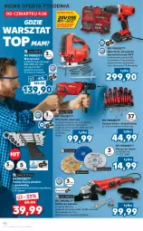 Gazetka promocyjna Kaufland - OFERTA TYGODNIA - Gazetka - ważna od 10.08 do 10.08.2022 - strona 42 - produkty: Top, Ser, Przewód, Wiertarka, Szlifierka kątowa, Wyrzynarka, Warka, Tarka, Wiertarka udarowa, Wkręt, Wkrętarka, Szlifierka, Zestaw kluczy, Akumulator