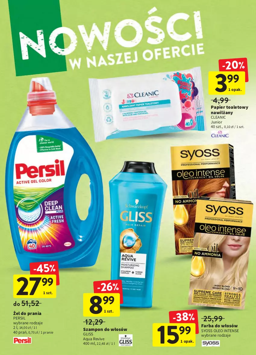 Gazetka promocyjna Intermarche - Świeżo i tanio - ważna 10.03 do 16.03.2022 - strona 30 - produkty: Cleanic, Fa, Farba do włosów, Oleo, Papier, Papier toaletowy, Persil, Syoss, Szampon