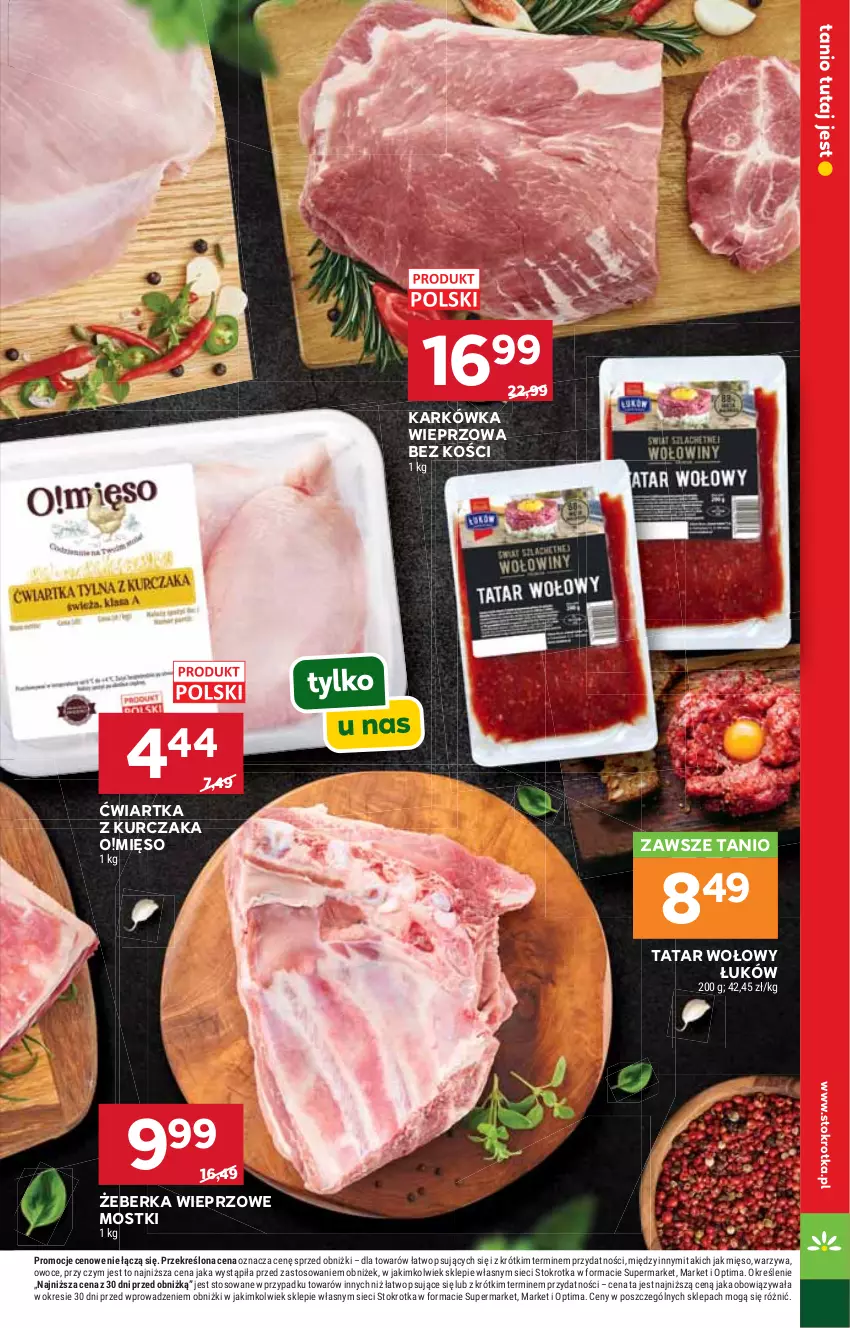 Gazetka promocyjna Stokrotka - Supermarket - ważna 15.10 do 21.10.2026 - strona 19 - produkty: Karkówka wieprzowa, Kurczak, Mięso, Optima, Owoce, Tatar wołowy, Warzywa