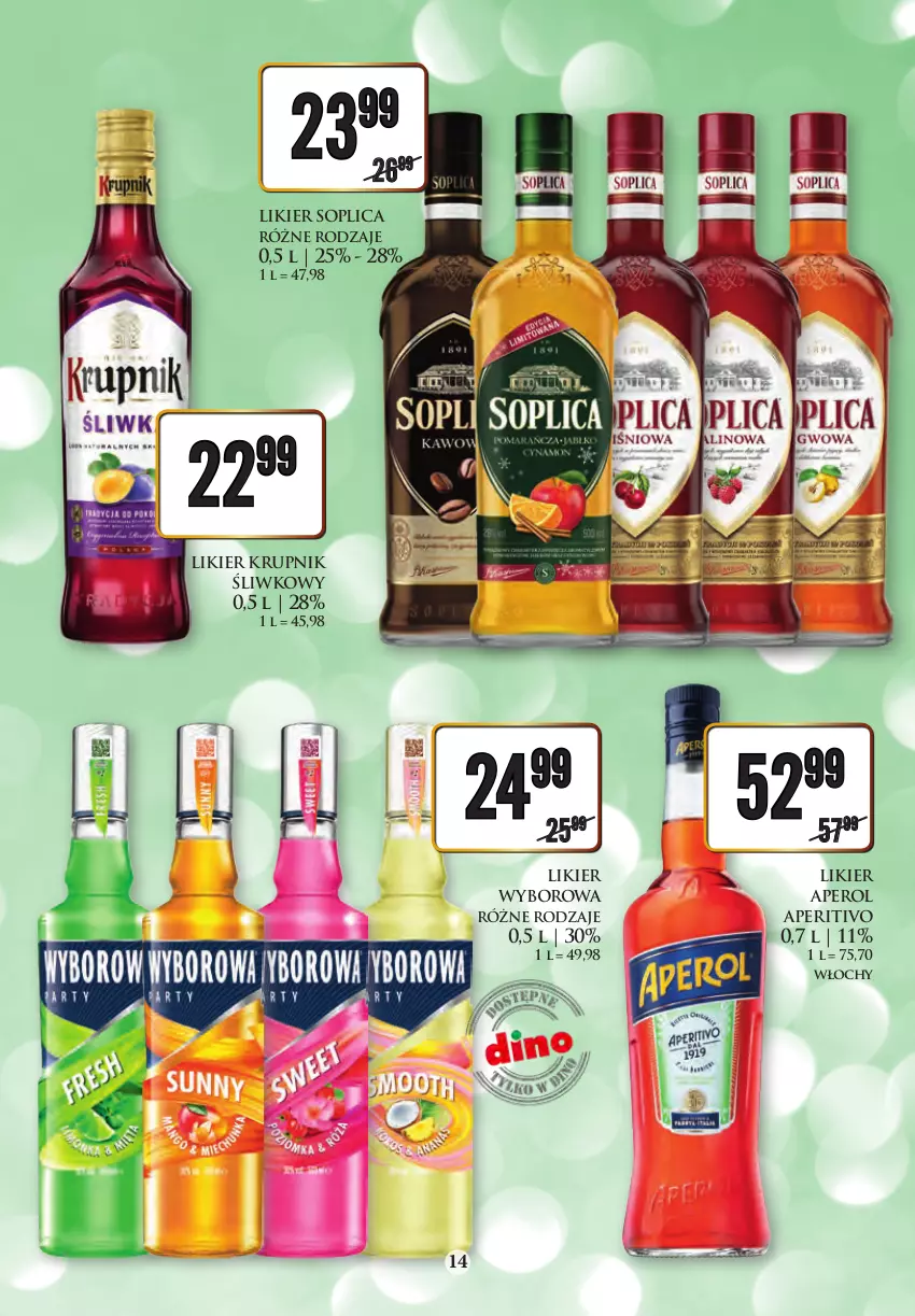 Gazetka promocyjna Dino - Gazetka - ważna 19.12 do 31.12.2022 - strona 14 - produkty: Aperol, Jack Daniel's, Krupnik, Likier, Soplica, Wyborowa