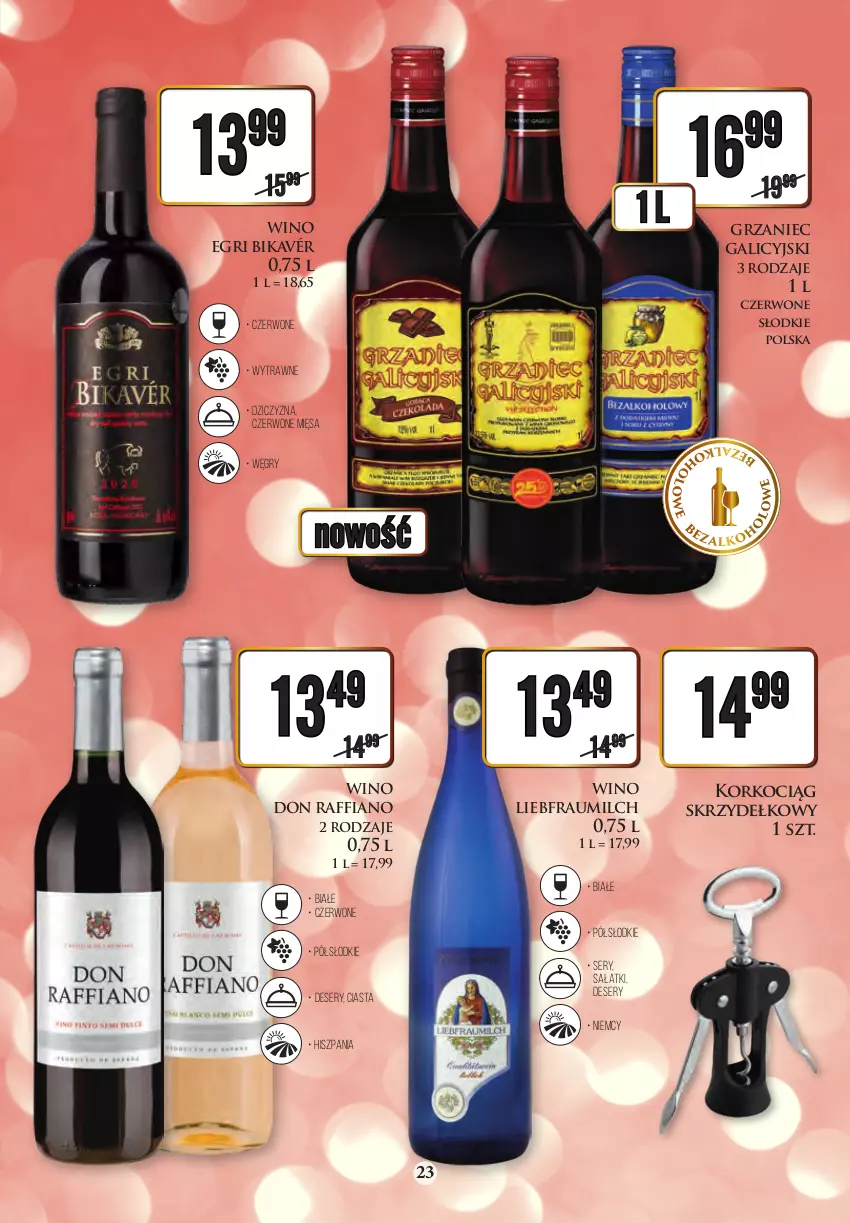 Gazetka promocyjna Dino - Gazetka - ważna 19.12 do 31.12.2022 - strona 23 - produkty: Chardonnay, Deser, Drób, Dziczyzna, Gry, Grzaniec Galicyjski, Koc, Korkociąg, Makaron, Owoce, Sałat, Ser, Wino