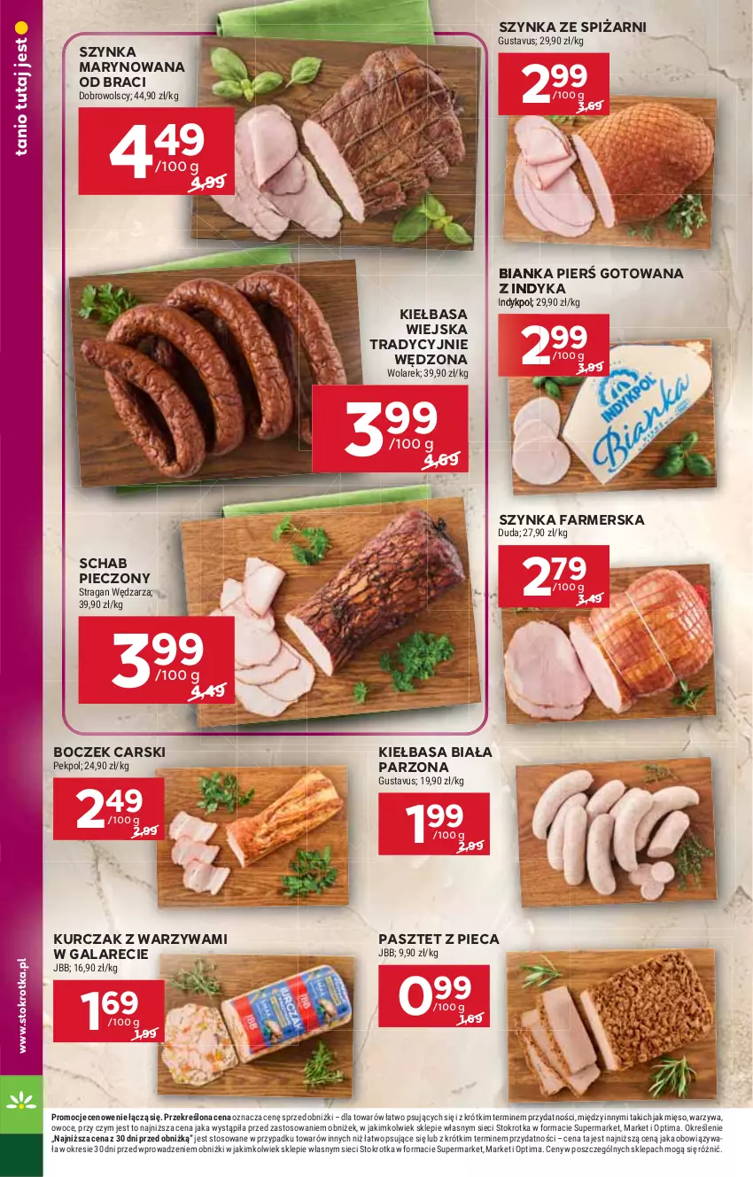 Gazetka promocyjna Stokrotka - Market - ważna 29.10 do 04.11.2026 - strona 11 - produkty: Bianka, Boczek, Cars, Duda, Fa, Gala, Kiełbasa, Kiełbasa biała, Kiełbasa wiejska, Kurczak, Mięso, Optima, Owoce, Pasztet, Pekpol, Piec, Schab pieczony, Szynka, Szynka farmerska, Warzywa