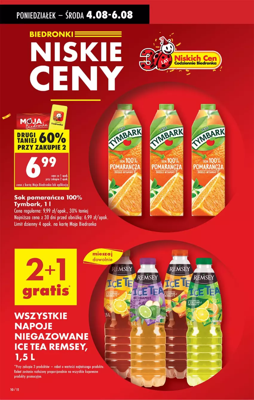 Gazetka promocyjna Biedronka - Od Poniedziałku - ważna 04.08 do 09.08.2025 - strona 10 - produkty: Ice tea, Napoje, Por, Sok