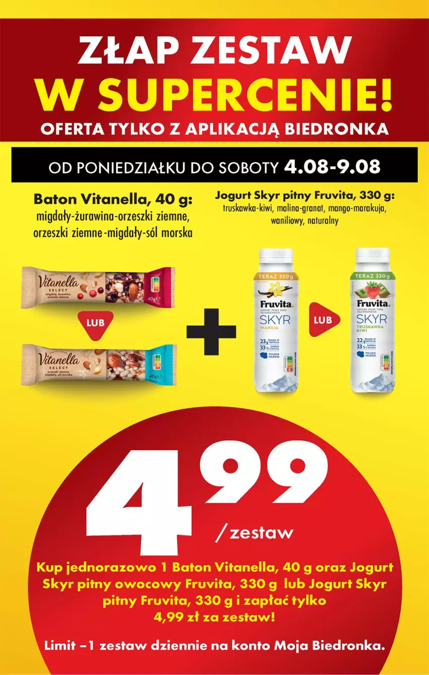 Gazetka promocyjna Biedronka - Od Poniedziałku - ważna 04.08 do 09.08.2025 - strona 17 - produkty: Baton, Gra, Granat, Jogurt, Kiwi, Mango, Migdały, Orzeszki, Orzeszki ziemne, Sól, Tera