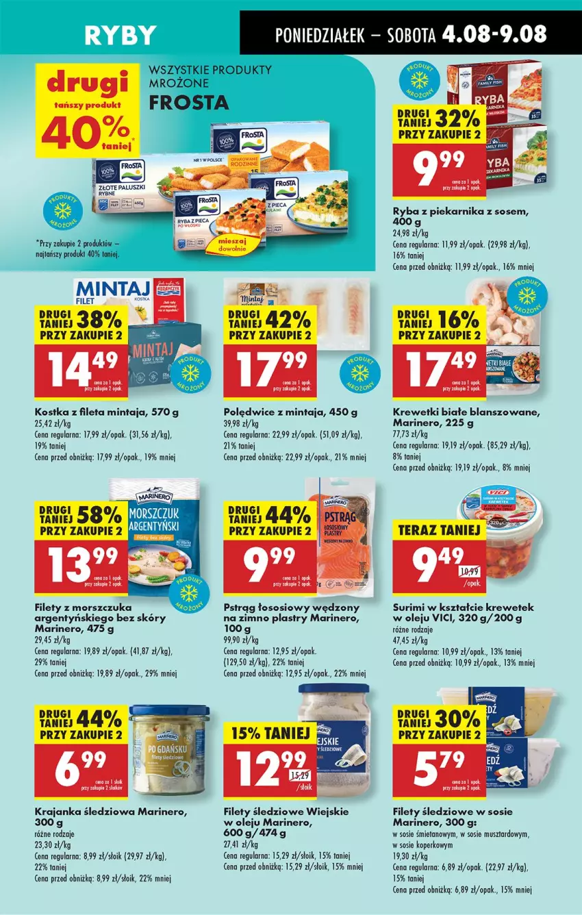 Gazetka promocyjna Biedronka - Od Poniedziałku - ważna 04.08 do 09.08.2025 - strona 35 - produkty: Fa, Krajanka śledziowa, Krewetki, Mintaj, Mus, Olej, Piekarnik, Pstrąg, Pstrąg łososiowy, Ryba, Ryba z piekarnika, Sos, Surimi