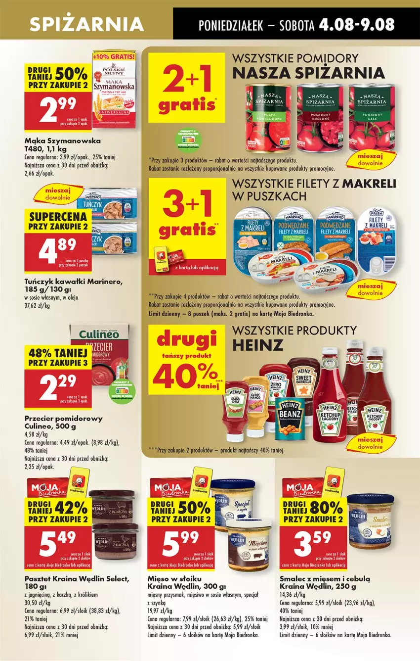 Gazetka promocyjna Biedronka - Od Poniedziałku - ważna 04.08 do 09.08.2025 - strona 49 - produkty: Fa, Gra, Kawa, Królik, Mąka, Mięso, Mięso w słoiku, Olej, Pasztet, Pomidory, Por, Smalec, Sok, Sos, Tuńczyk