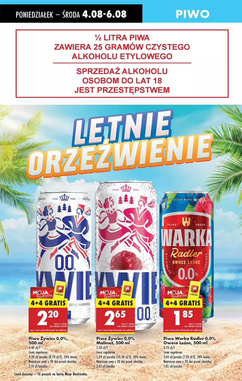 Gazetka promocyjna Biedronka - Od Poniedziałku - ważna 04.08 do 09.08.2025 - strona 61 - produkty: Fa, Gra, Owoce, Piwa, Piwo, Radler, Warka