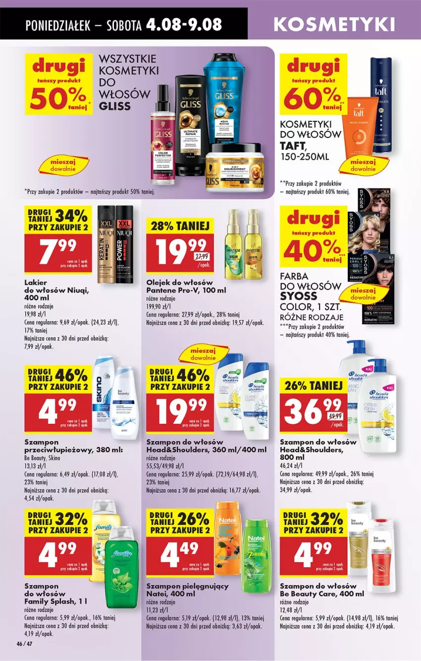 Gazetka promocyjna Biedronka - Od Poniedziałku - ważna 04.08 do 09.08.2025 - strona 66 - produkty: Be Be, Fa, Lakier, Niuqi, Olej, Pantene, Syoss, Szampon, Taft