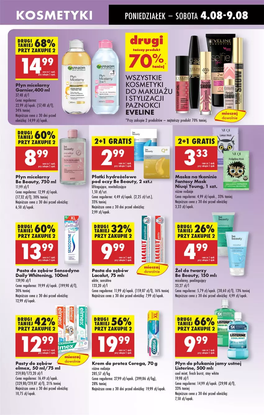 Gazetka promocyjna Biedronka - Od Poniedziałku - ważna 04.08 do 09.08.2025 - strona 69 - produkty: Be Be, Corega, Elmex, Eveline, Fa, Fanta, Gra, Lacalut, Listerine, Maska, Niuqi, Pasta do zębów, Peeling, Płyn do płukania, Płyn do płukania jamy ustnej, Sensodyne, Ser