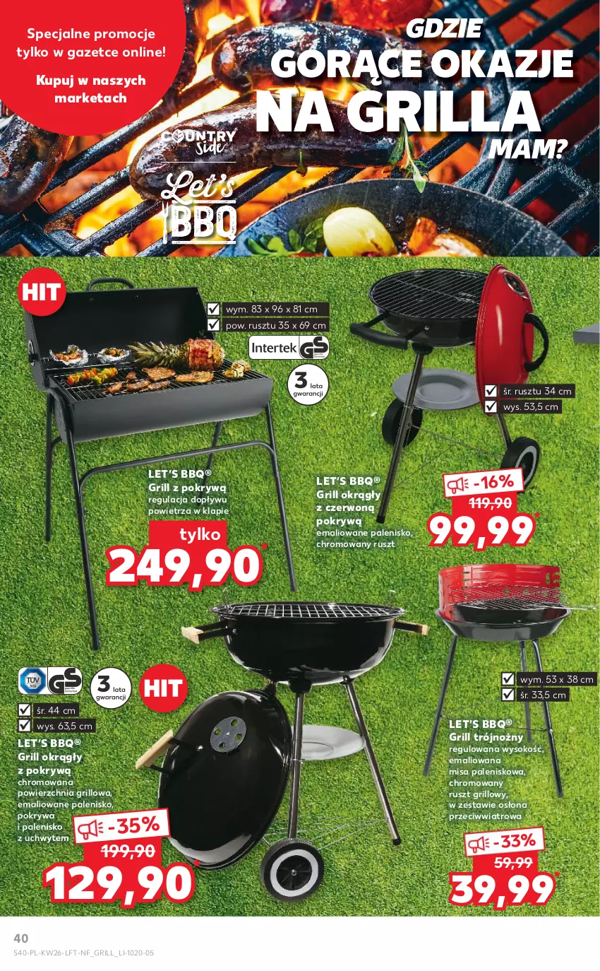 Gazetka promocyjna Kaufland - OFERTA TYGODNIA - ważna 30.06 do 06.07.2022 - strona 40 - produkty: Grill, Noż, Palenisko, Pokrywa, Sok