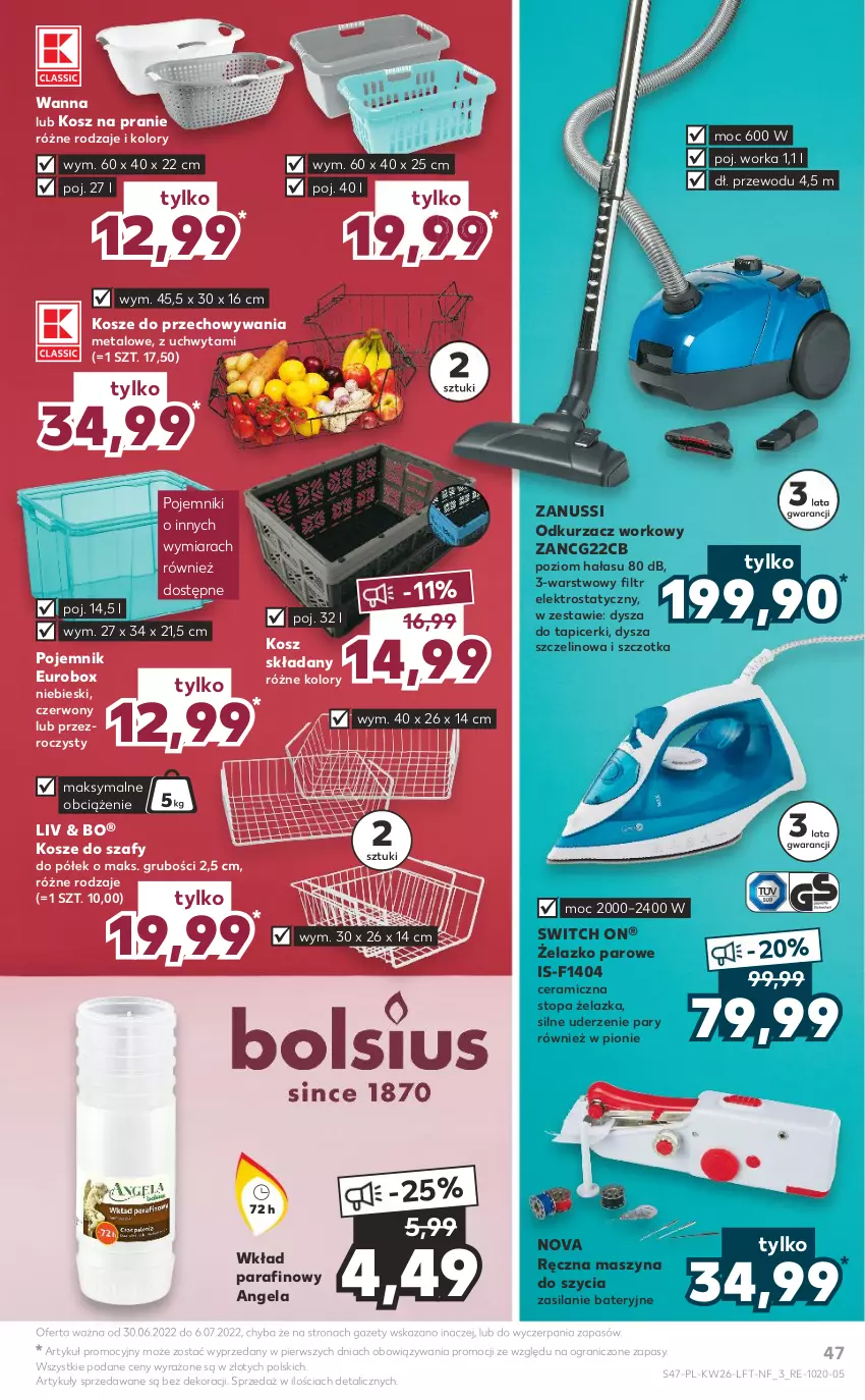 Gazetka promocyjna Kaufland - OFERTA TYGODNIA - ważna 30.06 do 06.07.2022 - strona 47 - produkty: Gra, Kosz, Odkurzacz, Orka, Pojemnik, Silan, Szczotka, Szyna, Top, Wanna