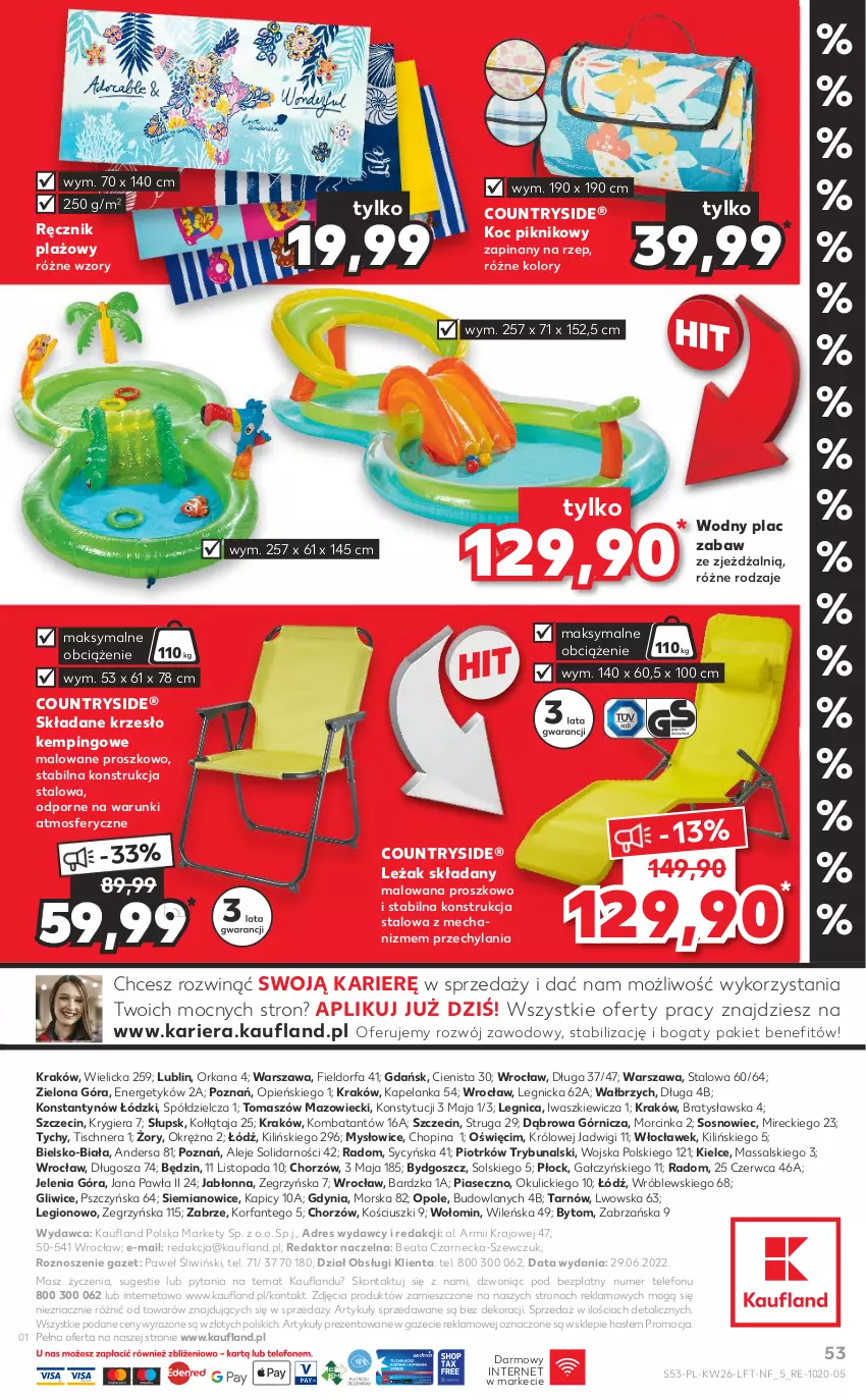 Gazetka promocyjna Kaufland - OFERTA TYGODNIA - ważna 30.06 do 06.07.2022 - strona 53 - produkty: Dres, Fa, Gra, Inka, Koc, Krzesło, Orka, Por, Ręcznik, Sos, Telefon, Top