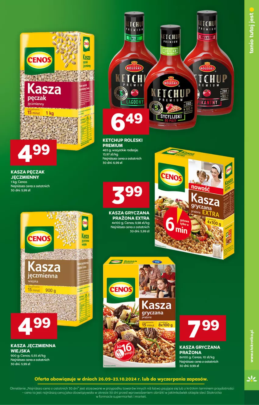 Gazetka promocyjna Stokrotka - Supermarket - ważna 26.09 do 02.10.2024 - strona 9 - produkty: Cenos, Gry, Kasza, Kasza gryczana, Kasza jęczmienna, Ketchup