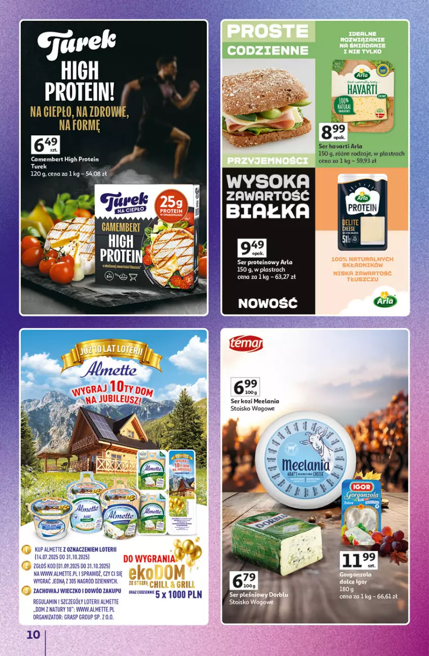 Gazetka promocyjna Auchan - Znane marki duży wybór Hipermarket - ważna 04.09 do 10.09.2025 - strona 10 - produkty: Almette, Camembert, Gra, Havarti, Ser