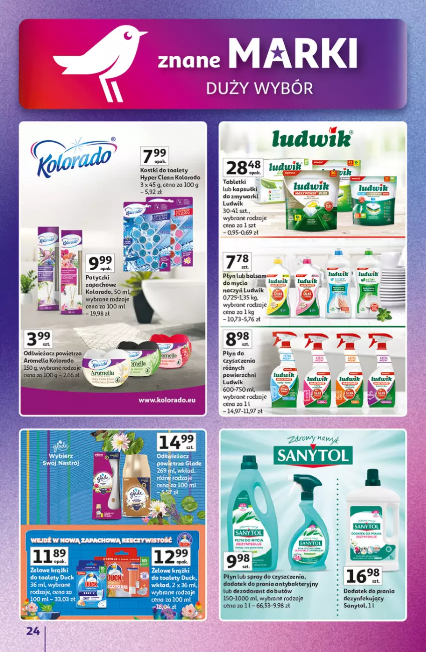 Gazetka promocyjna Auchan - Znane marki duży wybór Hipermarket - ważna 04.09 do 10.09.2025 - strona 24 - produkty: Dezodorant, Kolorado, Ludwik, Mola, Sanytol, Spray do czyszczenia, Tablet, Zmywarki