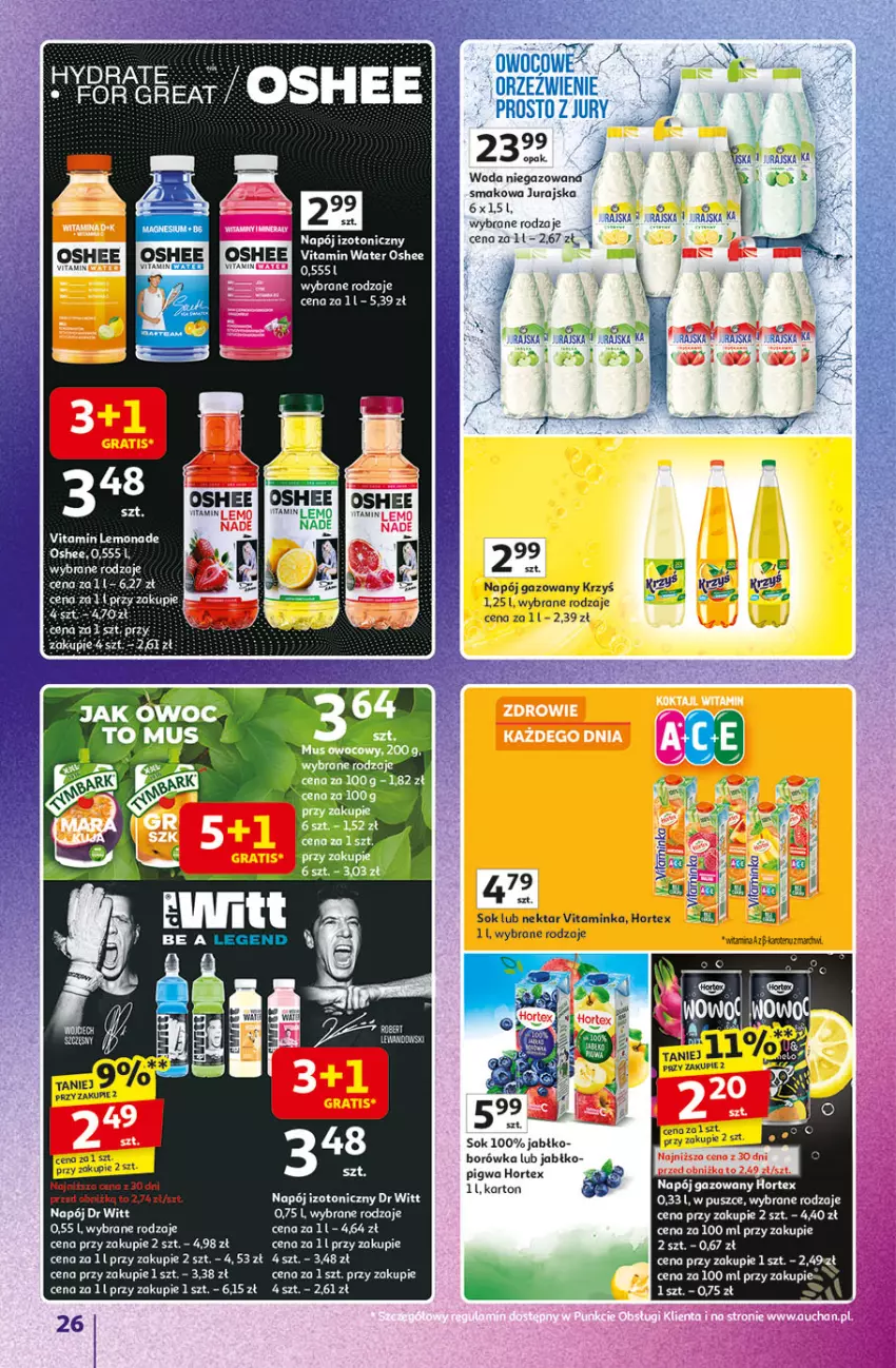 Gazetka promocyjna Auchan - Znane marki duży wybór Hipermarket - ważna 04.09 do 10.09.2025 - strona 26 - produkty: Borówka, Gra, Hortex, Inka, Napój, Napój gazowany, Nektar, Oshee, Sok, Woda