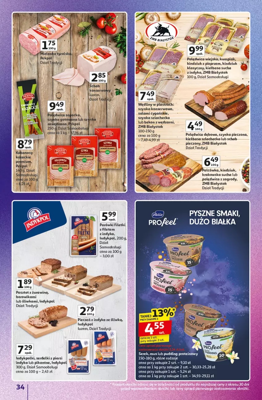Gazetka promocyjna Auchan - Znane marki duży wybór Hipermarket - ważna 04.09 do 10.09.2025 - strona 34 - produkty: Beko, Kiełbasa, Kindziuk, Mus, Parówki, Pasztet, Pekpol, Piec, Pieprz, Polędwica, Por, Pudding, Salami, Ser, Serdelki, Serek, Szynka, Szynka konserwowa