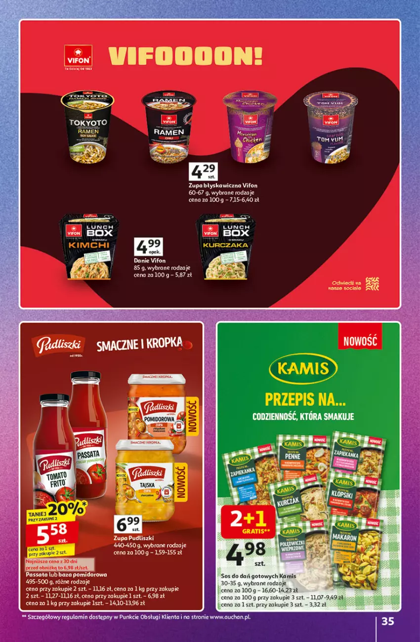 Gazetka promocyjna Auchan - Znane marki duży wybór Hipermarket - ważna 04.09 do 10.09.2025 - strona 35 - produkty: Kamis, Klej, Sos, Zupa