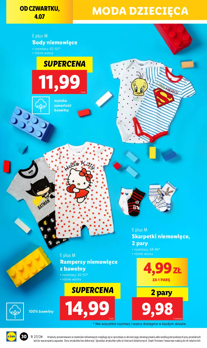 Gazetka promocyjna Lidl - GAZETKA - ważna 01.07 do 07.07.2024 - strona 34 - produkty: Body, Dzieci, Karp, Moda, Skarpetki, Sok