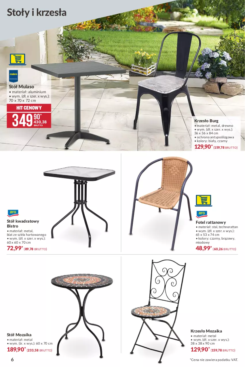 Gazetka promocyjna Makro - [Oferta specjalna] Lato w  ogrodzie - ważna 18.05 do 31.05.2021 - strona 6 - produkty: Fotel, Krzesło, Stół