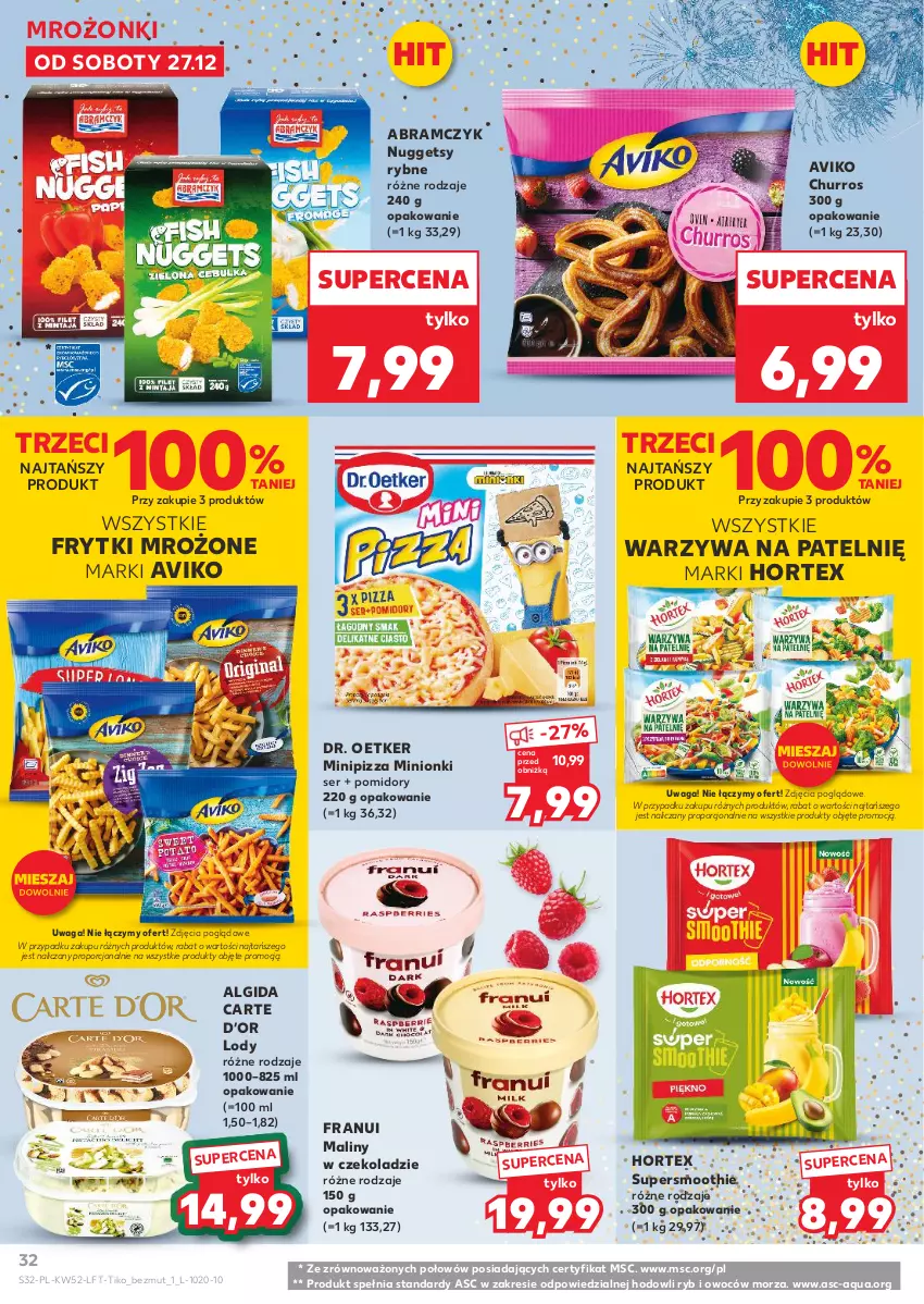 Gazetka promocyjna Kaufland - Gazetka tygodnia - ważna 27.12.2025 do 31.12.2026 - strona 32 - produkty: Algida, Dr. Oetker, Frytki, Hortex, LG, Lody, Maliny, Pizza, Pomidory, Por, Ser, Smoothie, Waga, Warzywa