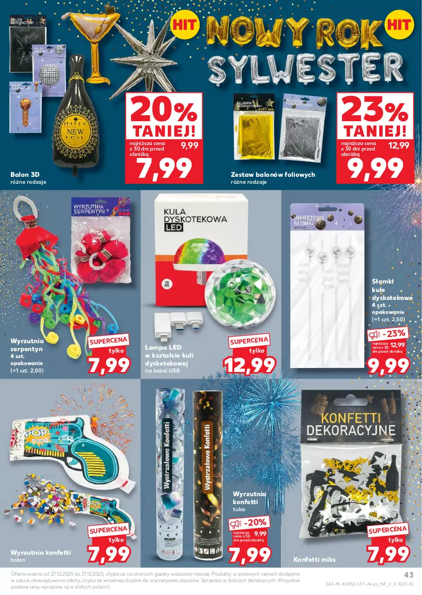 Gazetka promocyjna Kaufland - Gazetka tygodnia - ważna 27.12.2025 do 31.12.2026 - strona 43 - produkty: Kabel USB, Kotek, Lampa, Lampa LED, Ser, Wyrzutnia