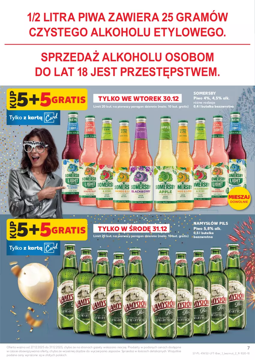 Gazetka promocyjna Kaufland - Gazetka tygodnia - ważna 27.12.2025 do 31.12.2026 - strona 7 - produkty: Gra, Namysłów, Piwa, Piwo, Somersby
