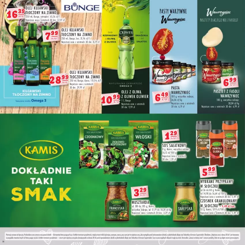 Gazetka promocyjna Stokrotka - Katalog Walentynki - ważna 01.02.2023 do 13.02.2024 - strona 14 - produkty: Czosnek, Czosnek granulowany, Fa, Gra, Kamis, Kujawski, Mięso, Mus, Musztarda, Olej, Ostropes, Owoce, Pasztet, Przyprawy, Sałat, Sos, Warzywa