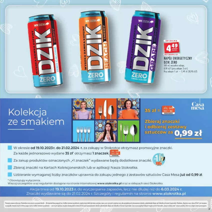 Gazetka promocyjna Stokrotka - Katalog Walentynki - ważna 01.02.2023 do 13.02.2024 - strona 37 - produkty: Mięso, Napój, Napój energetyczny, Owoce, Warzywa