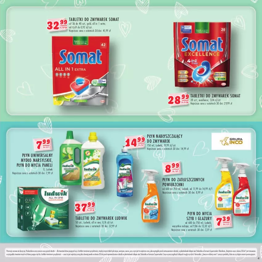 Gazetka promocyjna Stokrotka - Katalog Walentynki - ważna 01.02.2023 do 13.02.2024 - strona 41 - produkty: Lazur, Ludwik, Mars, Mięso, Mydło, Owoce, Płyn do mycia, Płyn do mycia paneli, Somat, Tablet, Warzywa