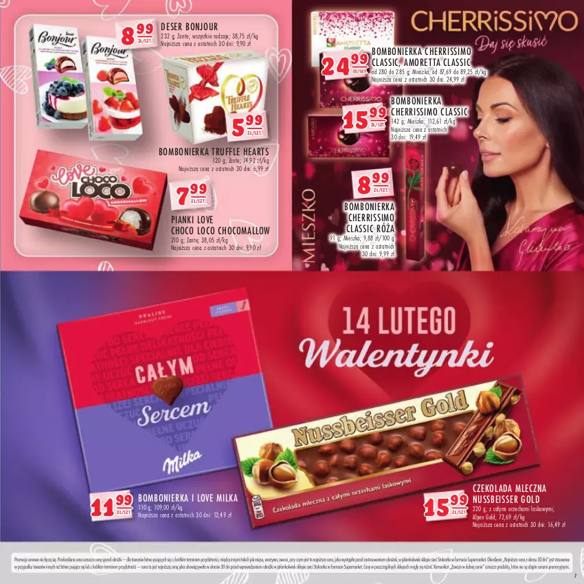 Gazetka promocyjna Stokrotka - Katalog Walentynki - ważna 01.02.2023 do 13.02.2024 - strona 7 - produkty: Czekolada, Czekolada mleczna, Deser, Mięso, Milka, Owoce, Róża, Ser, Warzywa