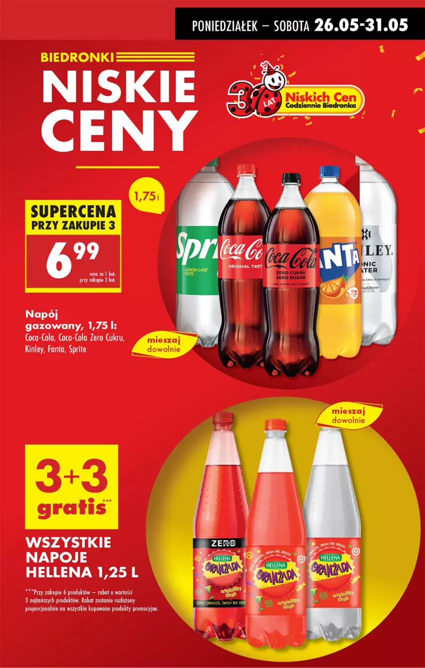 Gazetka promocyjna Biedronka - Od Poniedziałku - ważna 26.05 do 31.05.2025 - strona 13 - produkty: Coca-Cola, Fa, Fanta, Hellena, Napoje, Por, Sprite