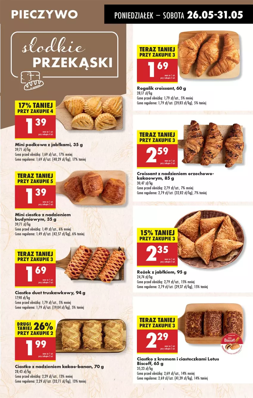 Gazetka promocyjna Biedronka - Od Poniedziałku - ważna 26.05 do 31.05.2025 - strona 31 - produkty: Croissant, Fa, Jabłka, Kakao, Piec, Pieczywo, Por, Rogal, Tera