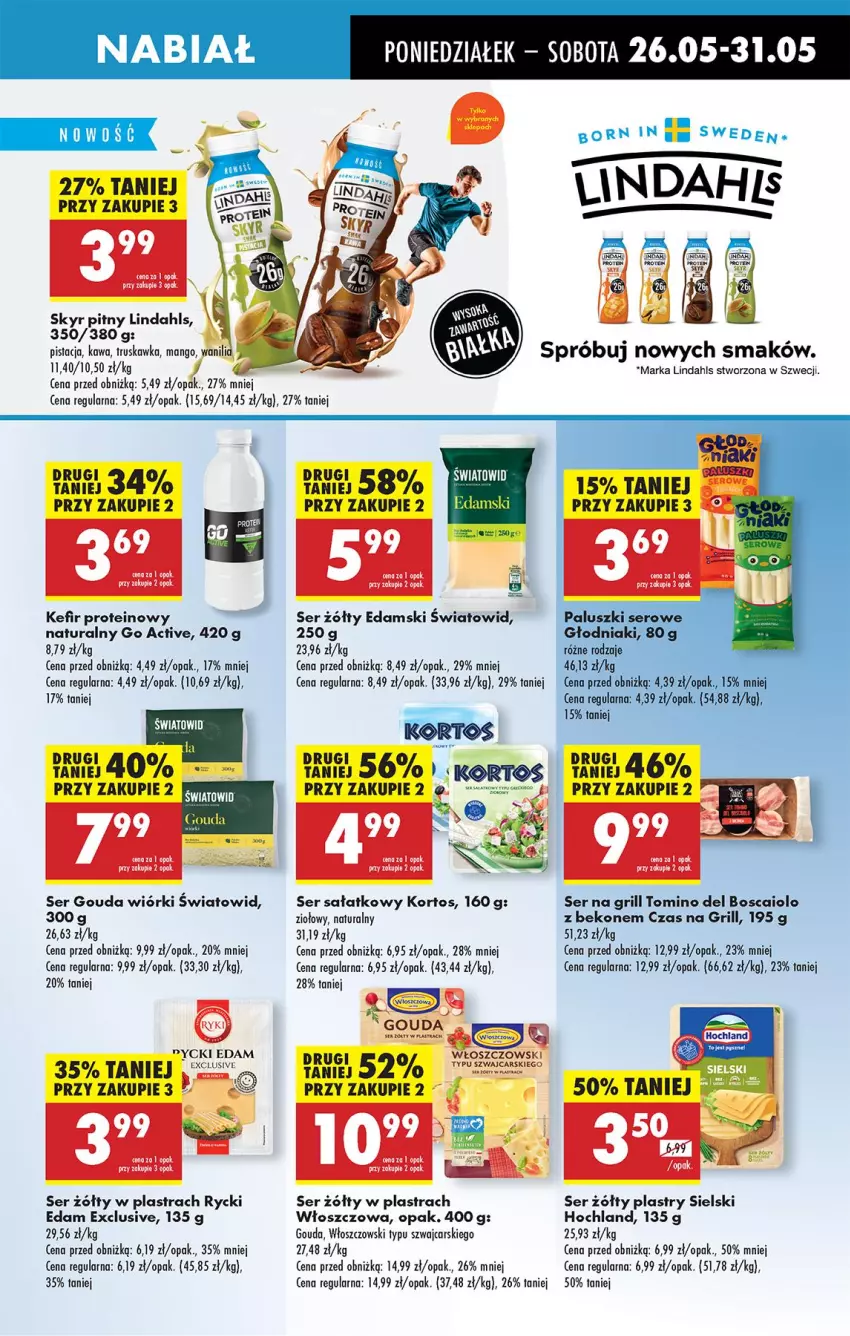 Gazetka promocyjna Biedronka - Od Poniedziałku - ważna 26.05 do 31.05.2025 - strona 35 - produkty: Beko, Cars, Edam, Fa, Gouda, Grill, Hochland, Kawa, Kefir, Leon, Mango, Rycki Edam, Sałat, Ser, Włoszczowski