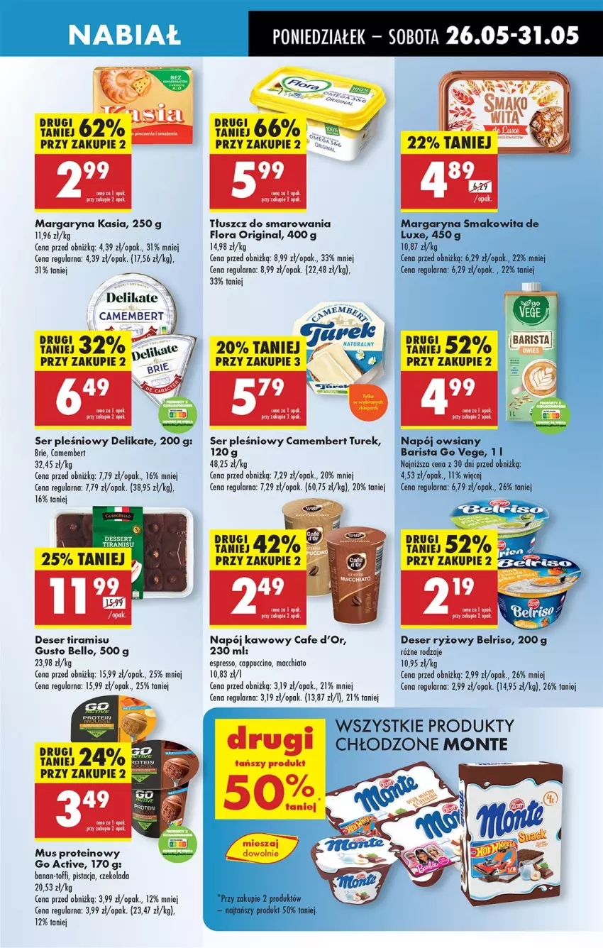 Gazetka promocyjna Biedronka - Od Poniedziałku - ważna 26.05 do 31.05.2025 - strona 37 - produkty: Bell, Belriso, Brie, Camembert, Cappuccino, Chia, Czekolada, Deser, Fa, Flora, Gin, Kasia, Margaryna, Monte, Mus, Napój, Ryż, Ser, Ser pleśniowy