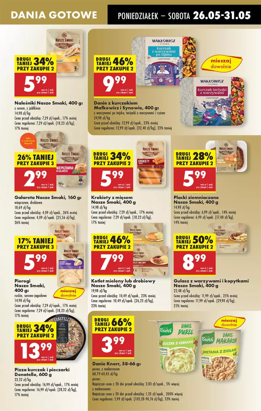 Gazetka promocyjna Biedronka - Od Poniedziałku - ważna 26.05 do 31.05.2025 - strona 39 - produkty: Gala, Knorr, Kopytka, Kotlet, Krokiety, Kurczak, Lack, Makaron, Naleśniki, Piec, Pierogi, Pizza, Pur, Ryż, Ser, Warzywa