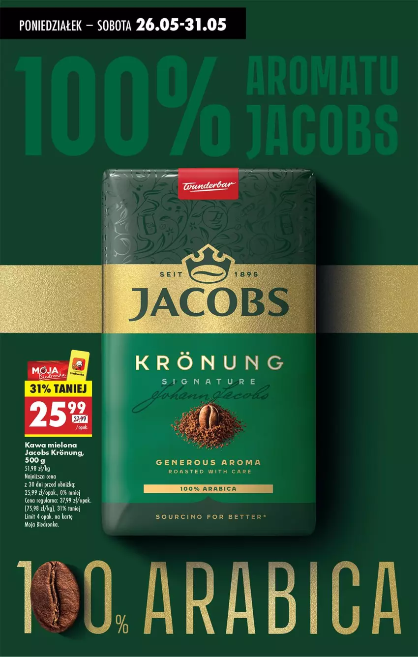 Gazetka promocyjna Biedronka - Od Poniedziałku - ważna 26.05 do 31.05.2025 - strona 46 - produkty: Jacobs, Kawa, Kawa mielona, Kupiec, Piec