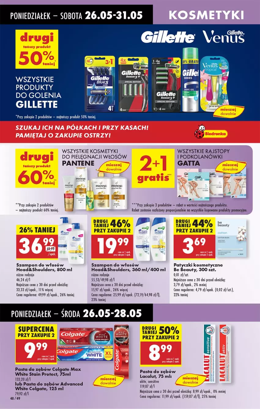 Gazetka promocyjna Biedronka - Od Poniedziałku - ważna 26.05 do 31.05.2025 - strona 58 - produkty: Be Be, Colgate, Gatta, LG, Pantene, Pasta do zębów, Patyczki kosmetyczne, Por, Rajstopy, Szampon, Top