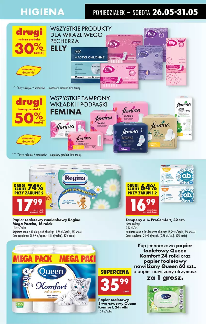 Gazetka promocyjna Biedronka - Od Poniedziałku - ważna 26.05 do 31.05.2025 - strona 59 - produkty: Fa, Gin, Leon, O.B., Papier, Papier toaletowy, Podpaski, Rolki, Rum, Tampony, Wkładki
