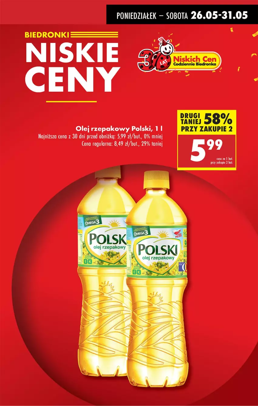 Gazetka promocyjna Biedronka - Od Poniedziałku - ważna 26.05 do 31.05.2025 - strona 7 - produkty: Olej, Olej rzepakowy