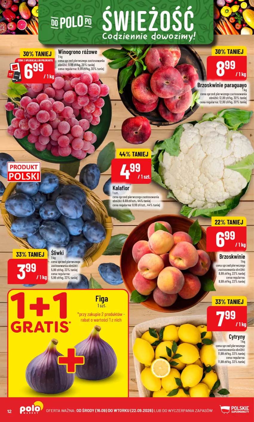Gazetka promocyjna PoloMarket - Gazetka POLOmarket - ważna 16.09 do 22.09.2026 - strona 12 - produkty: Brzoskwinie, Cytryny, Kalafior, Por