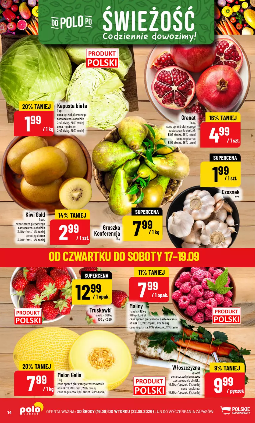 Gazetka promocyjna PoloMarket - Gazetka POLOmarket - ważna 16.09 do 22.09.2026 - strona 14 - produkty: Kiwi, Melon, Truskawki