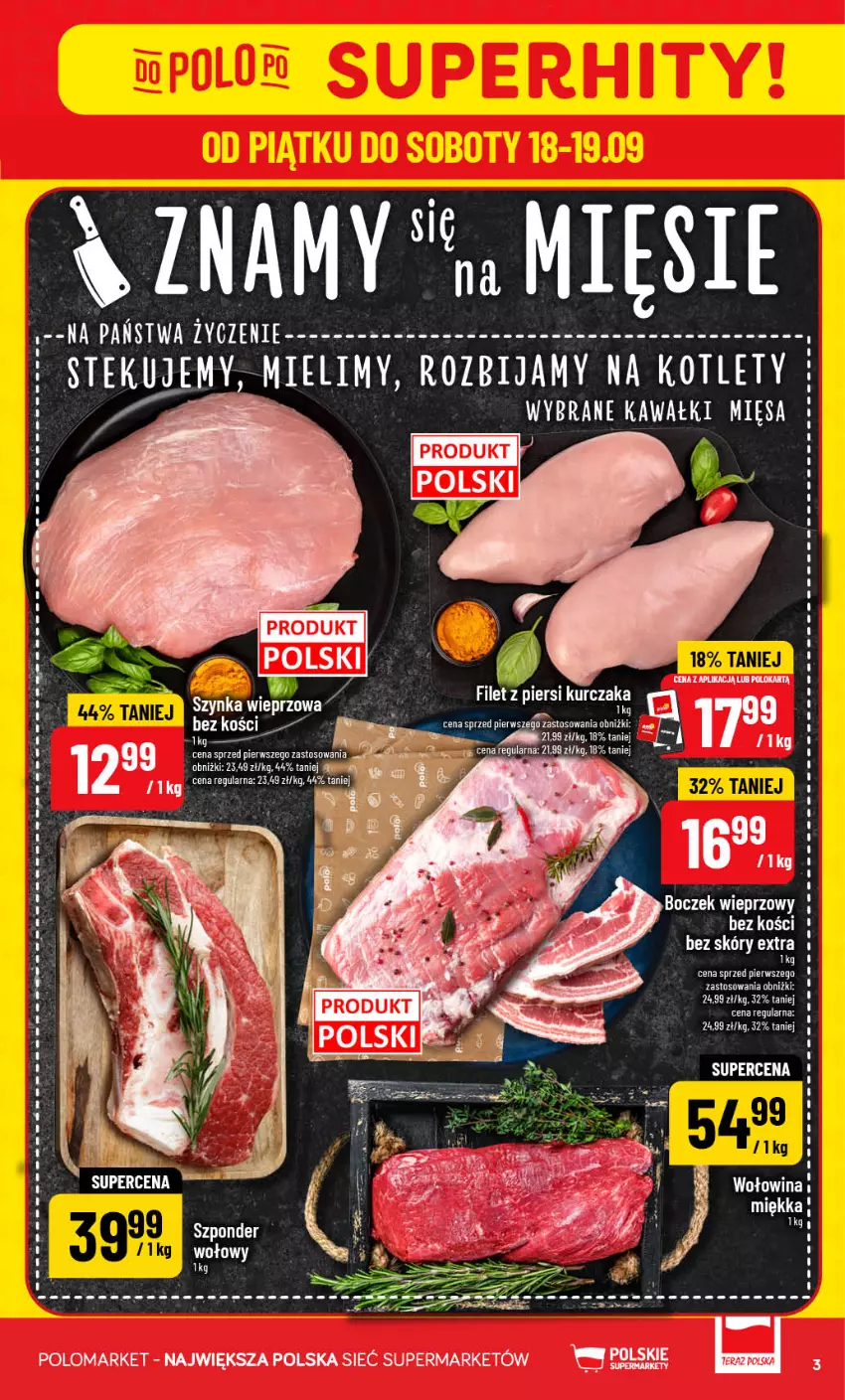 Gazetka promocyjna PoloMarket - Gazetka POLOmarket - ważna 16.09 do 22.09.2026 - strona 3 - produkty: Kotlet, Kurczak, LG, Szynka, Szynka wieprzowa
