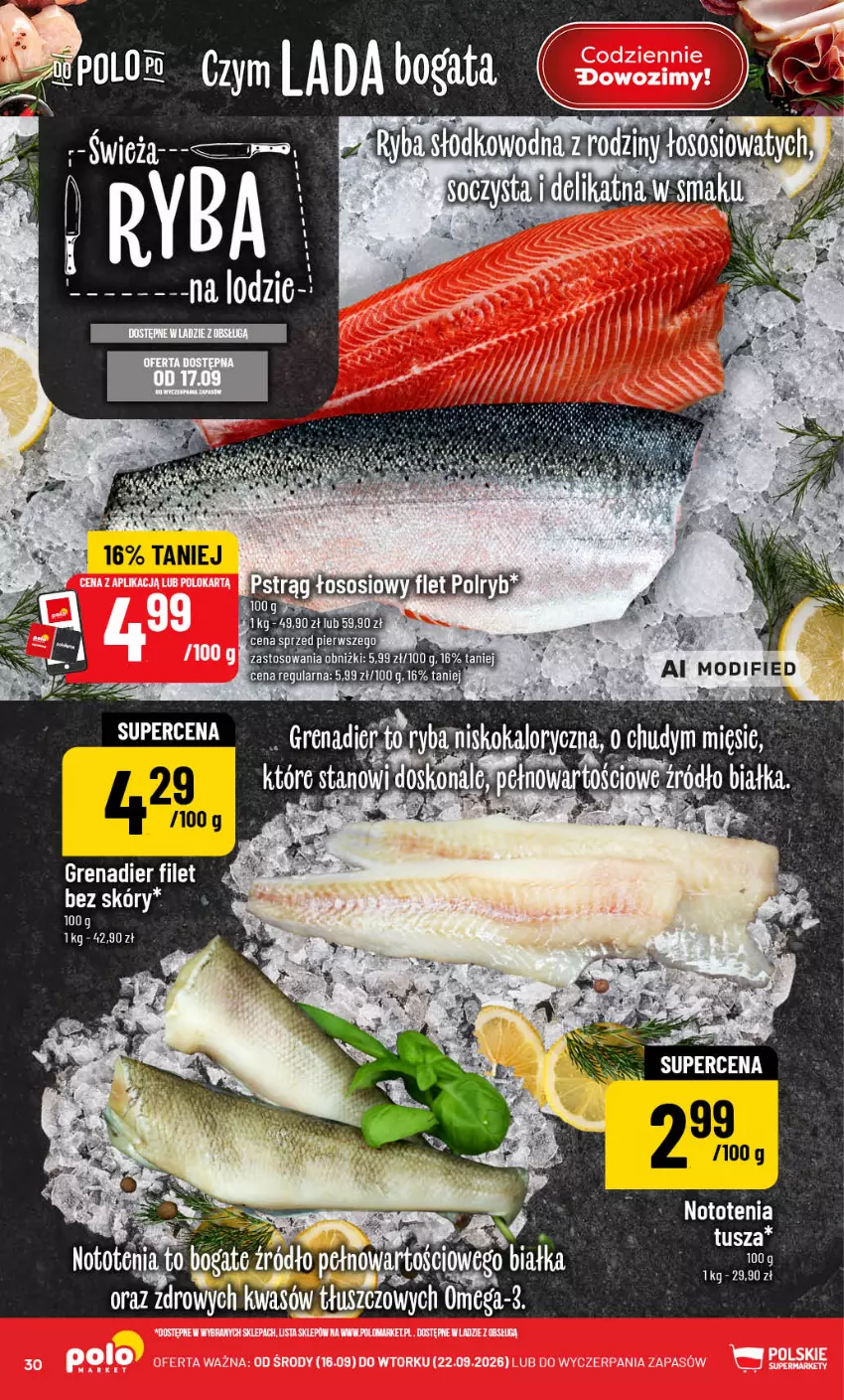 Gazetka promocyjna PoloMarket - Gazetka POLOmarket - ważna 16.09 do 22.09.2026 - strona 30 - produkty: Grenadier, Nototenia, Pstrąg