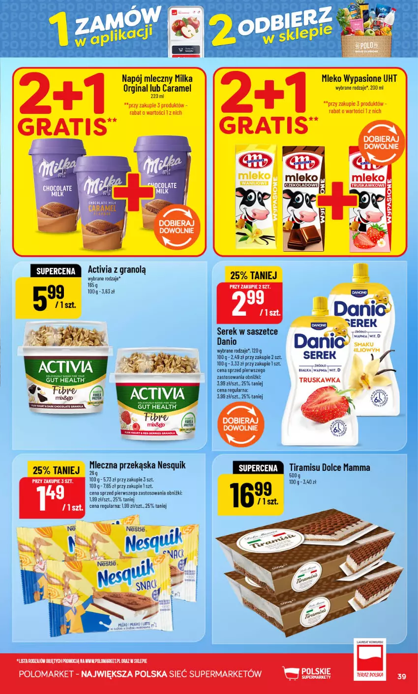Gazetka promocyjna PoloMarket - Gazetka POLOmarket - ważna 16.09 do 22.09.2026 - strona 39 - produkty: Activia, Danio, Gin, Gra, Milka, Mleko, Napój, Napój mleczny, Nesquik, Ser, Serek